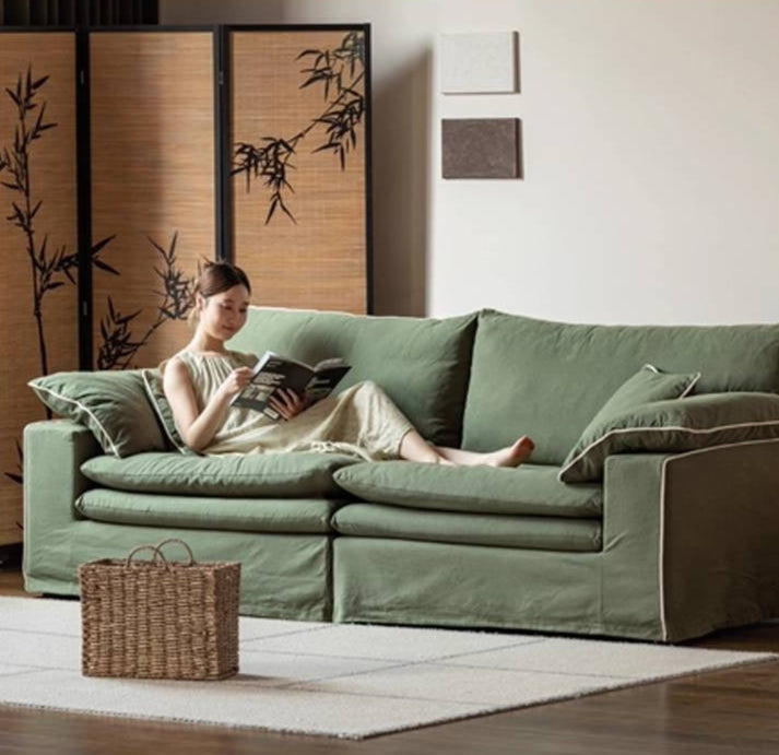 Cotton and Linen Sofa Wabi Sabi Style