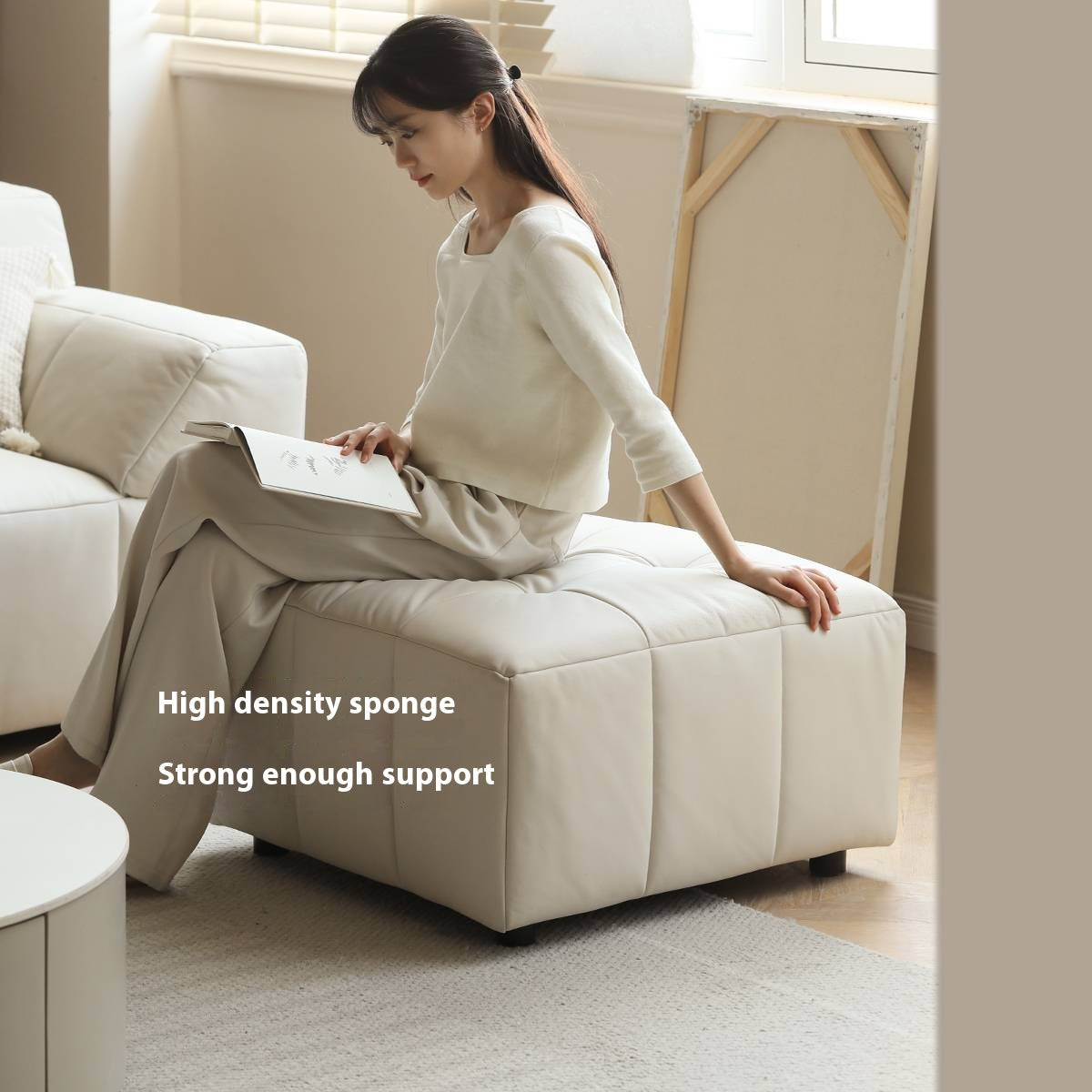 Fabric Soft Footstool Modern And Simple  Footrest-