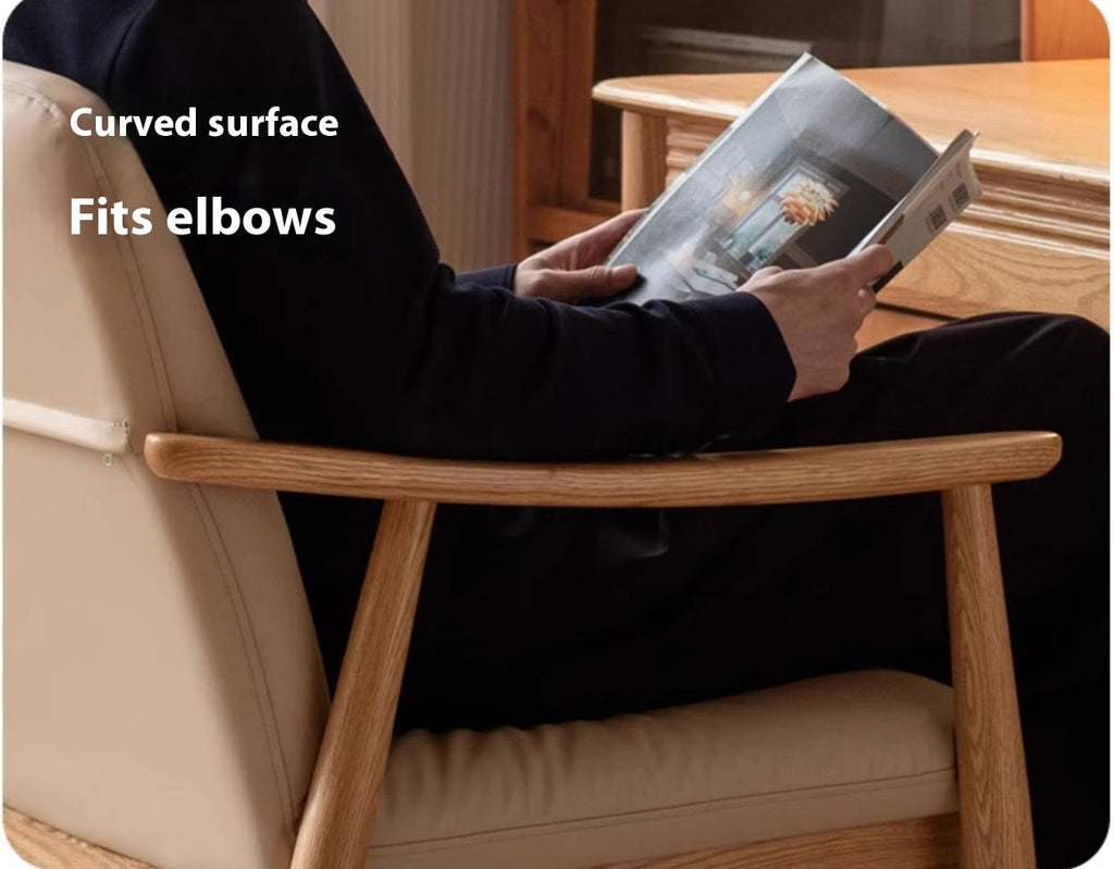 Oak Solid Wood Modern Minimalist Style Leisure Armchair