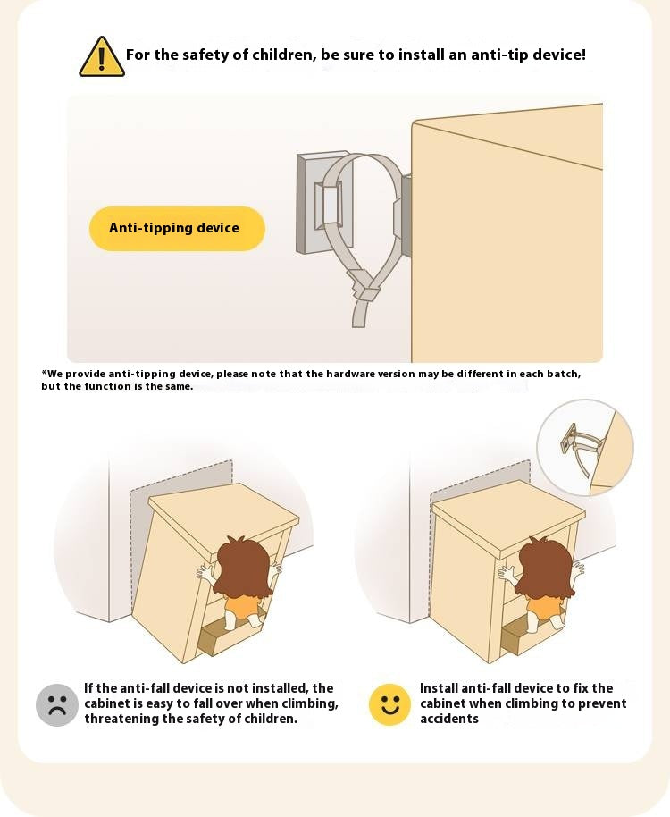 Beech Solid Wood Children's Bucket Cabinet