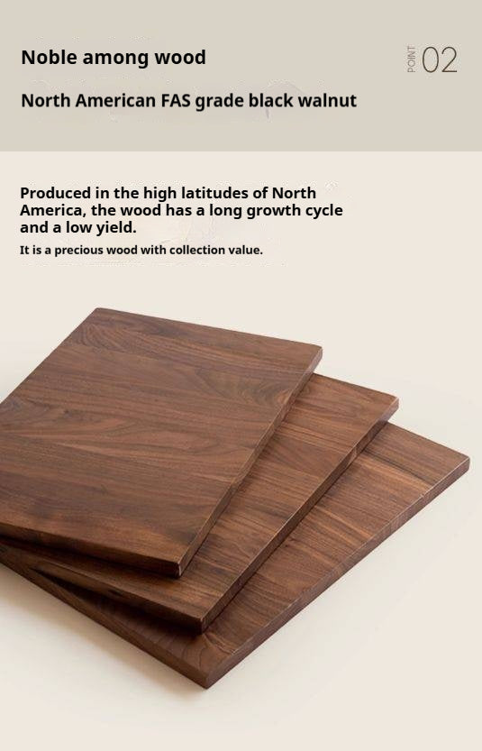 Black Walnut Solid Wood Modern Rock Plate Dining Table