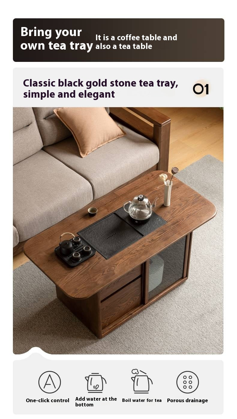 Ash Solid Wood Mobile High Tea Table