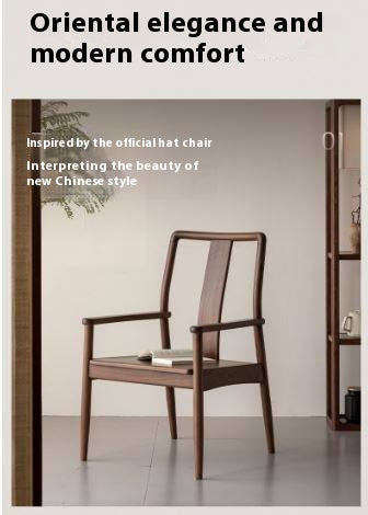 Black Walnut Solid Wood Tea Chair
