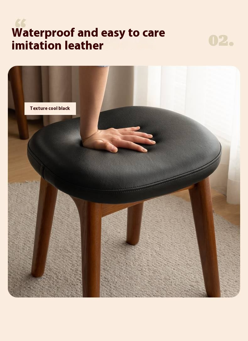 Oak, Cherry Solid Wood Makeup Stool