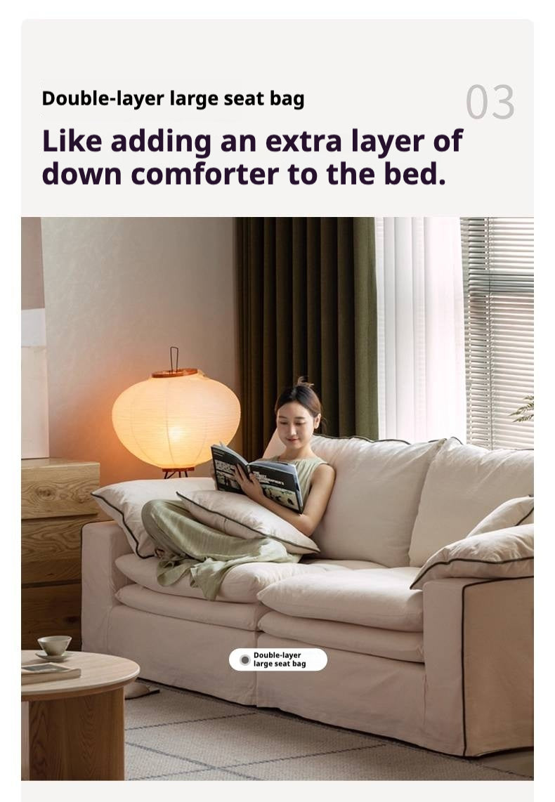 Cotton and Linen Sofa Wabi Sabi Style