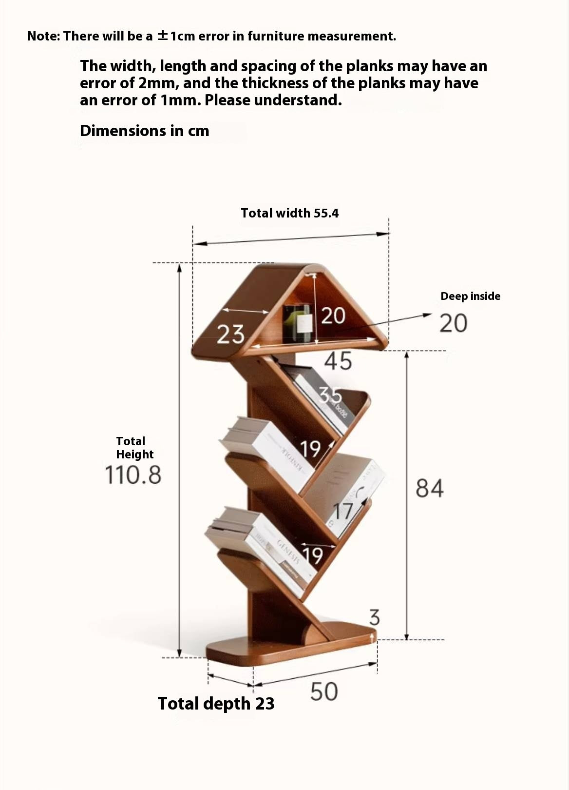 Poplar Solid Wood Mid Century Style Bookshelf And Newspaper Rack