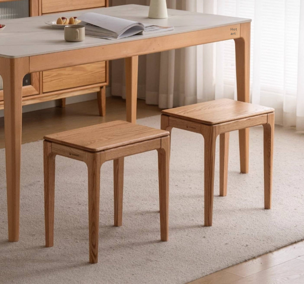 Oak, Ash, Black walnut Solid Wood Modern Style Stool
