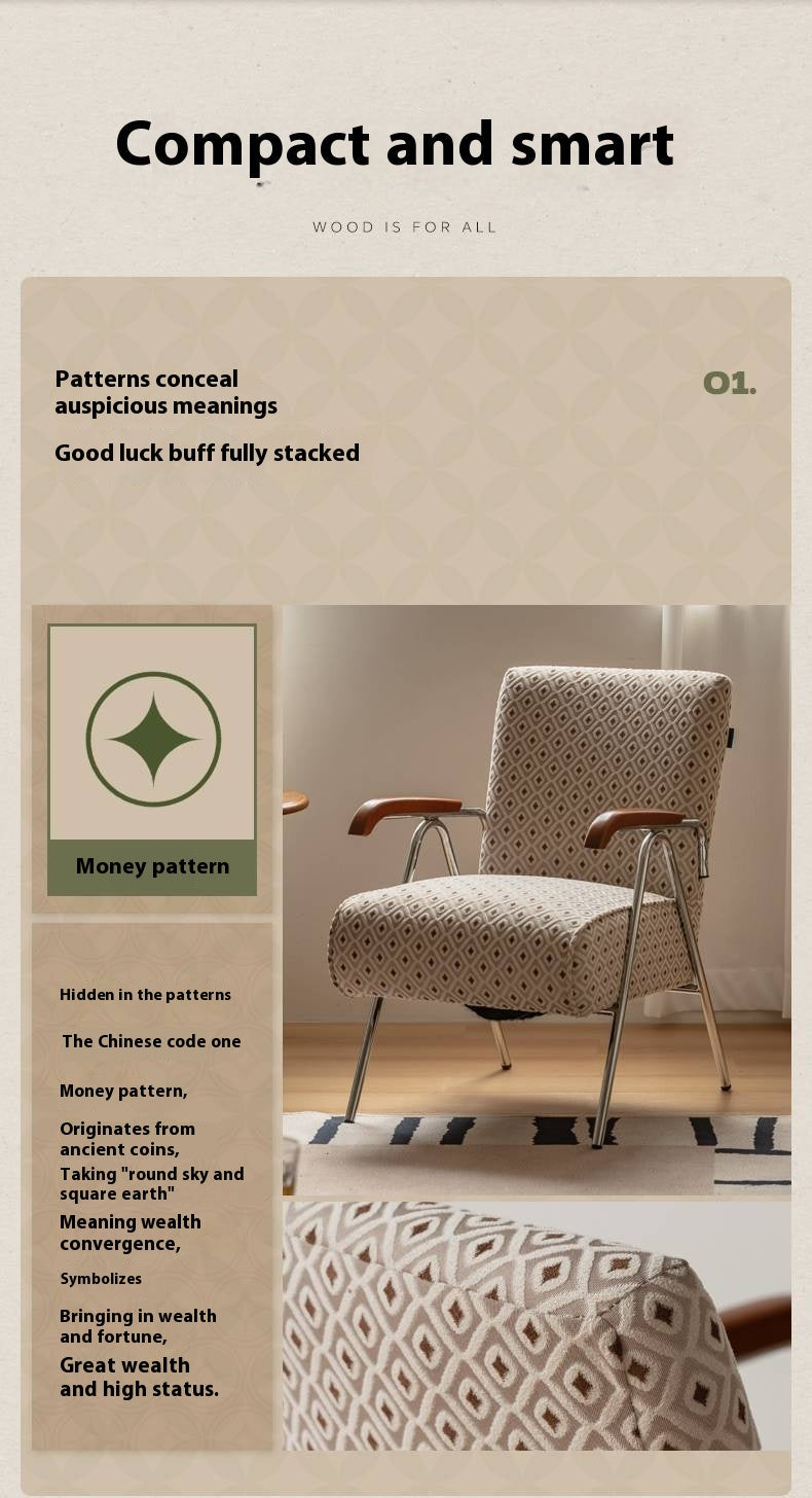 Beech Solid Wood Fabric Sofa Chair