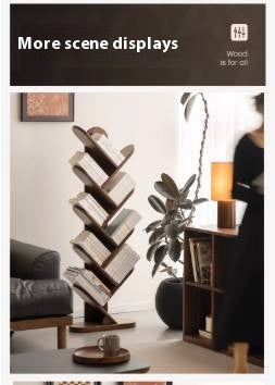 Black Walnut, South American Walnut Solid Wood Bookshelf Storage Rack