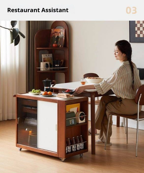 Poplar Solid Wood Middle-Aged Style Side Table