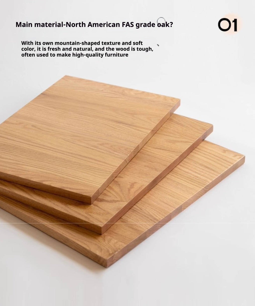 Oak Solid Wood Modern Glass Bookcase Combination