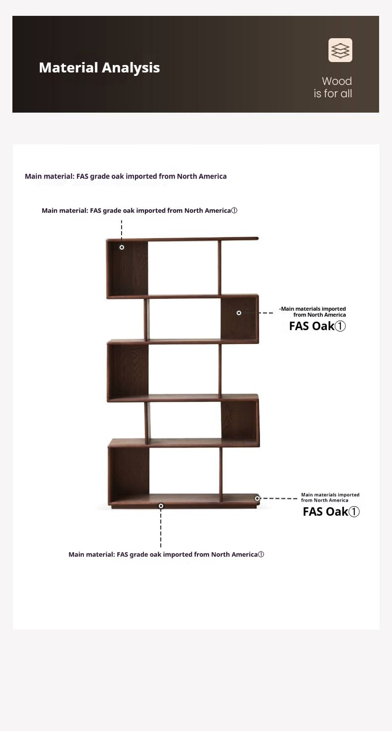 Oak Solid Wood Partition Rack Antique Shelf