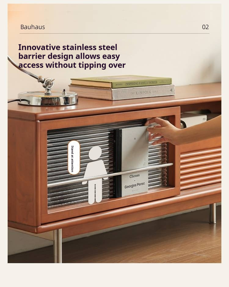 Poplar Solid Wood Bauhaus Style TV Cabinet