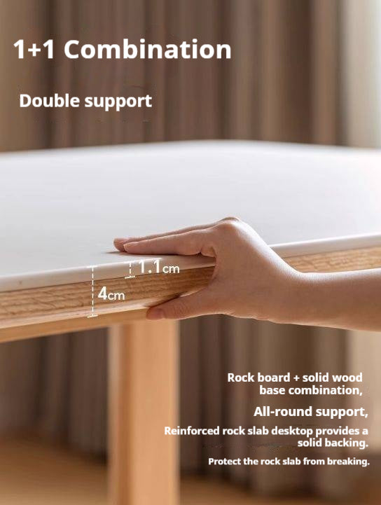 Ash, Oak Solid Wood Rock Board Dining Table