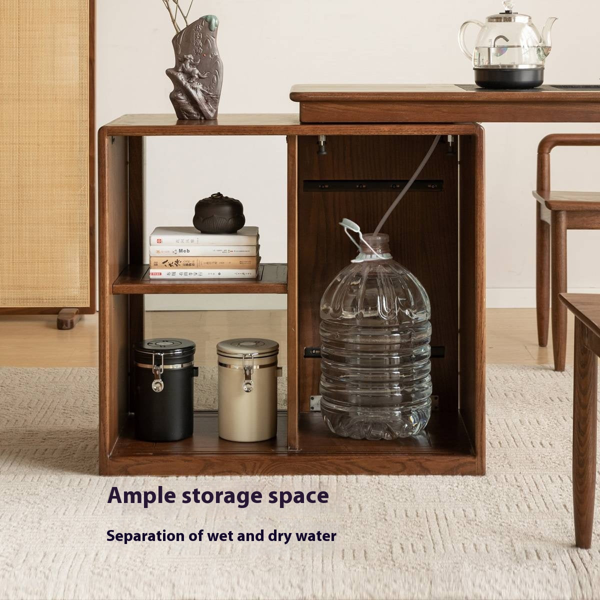 Ash Solid Wood Retractable Office Desk