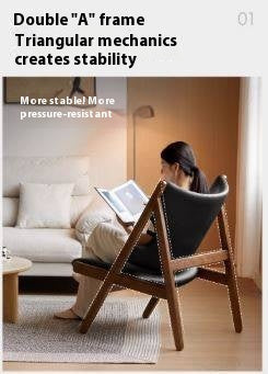 Ash Solid Wood Sofa Chair Fabric Back