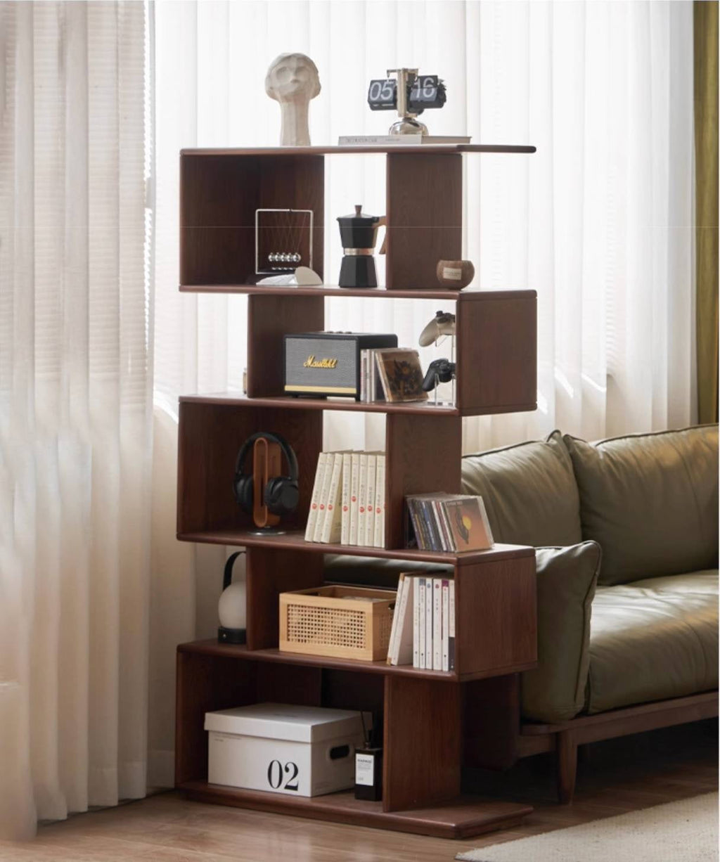 Oak Solid Wood Modern Minimalist Style Bookshelf