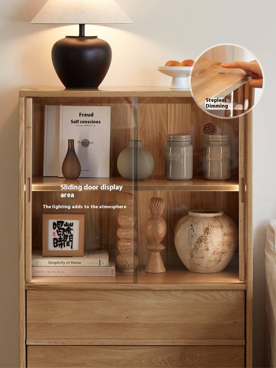 Oak Solid Wood Modern Side Cabinet