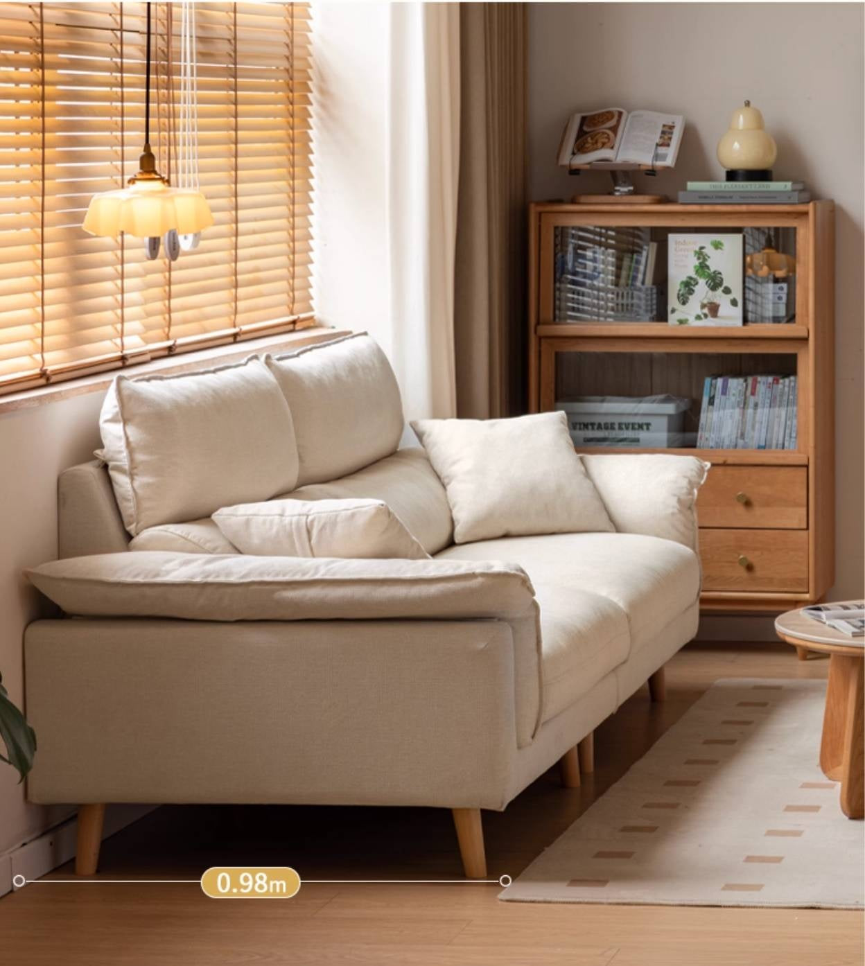 Fabric Sofa Simple High Backrest-