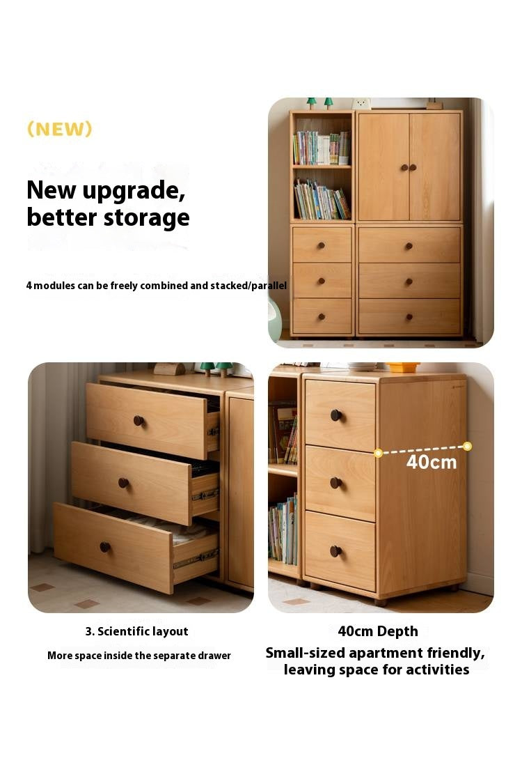 Beech Solid Wood Children's Bucket Cabinet