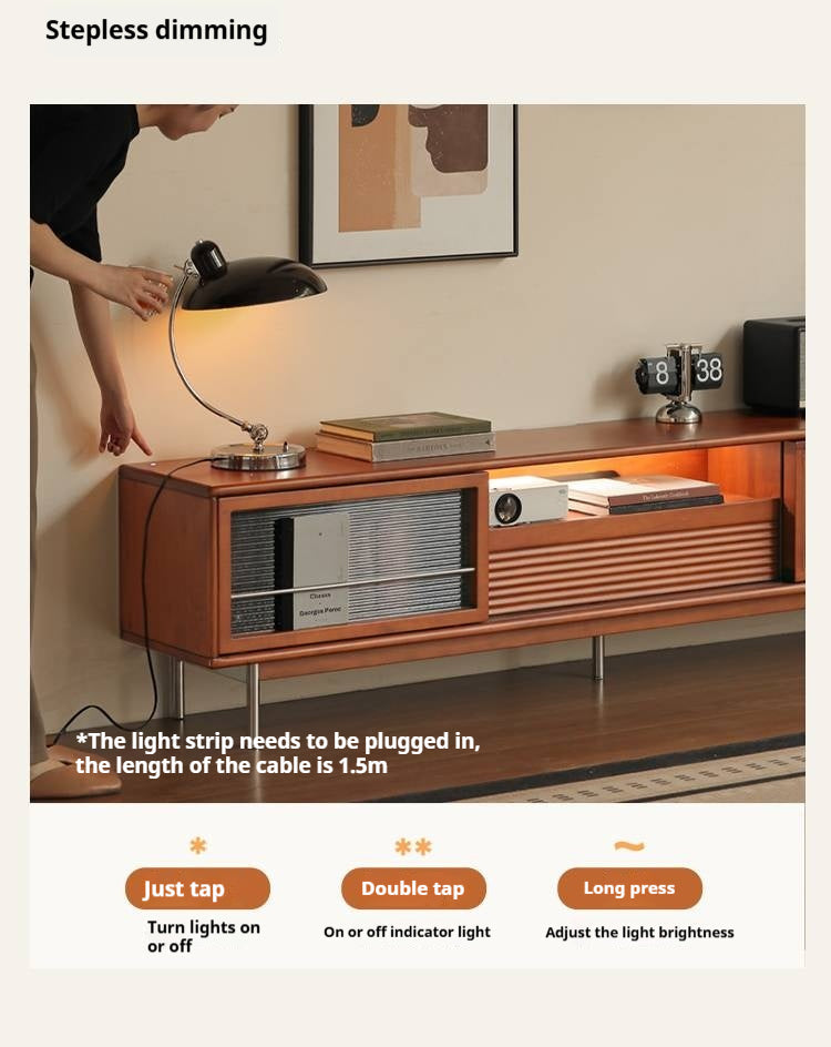 Poplar Solid Wood Bauhaus Style TV Cabinet