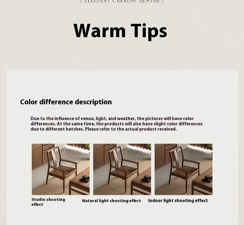 Black Walnut Solid Wood Tea Chair