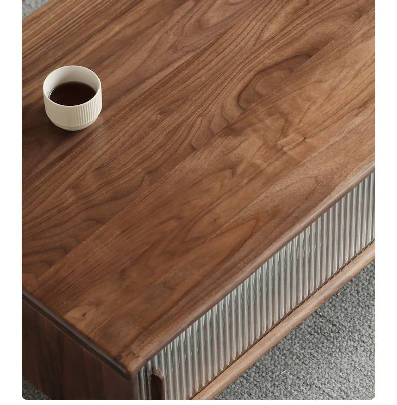 Black Walnut, Oak, Solid Rubberwood Solid Wood Modern Style Tea Table