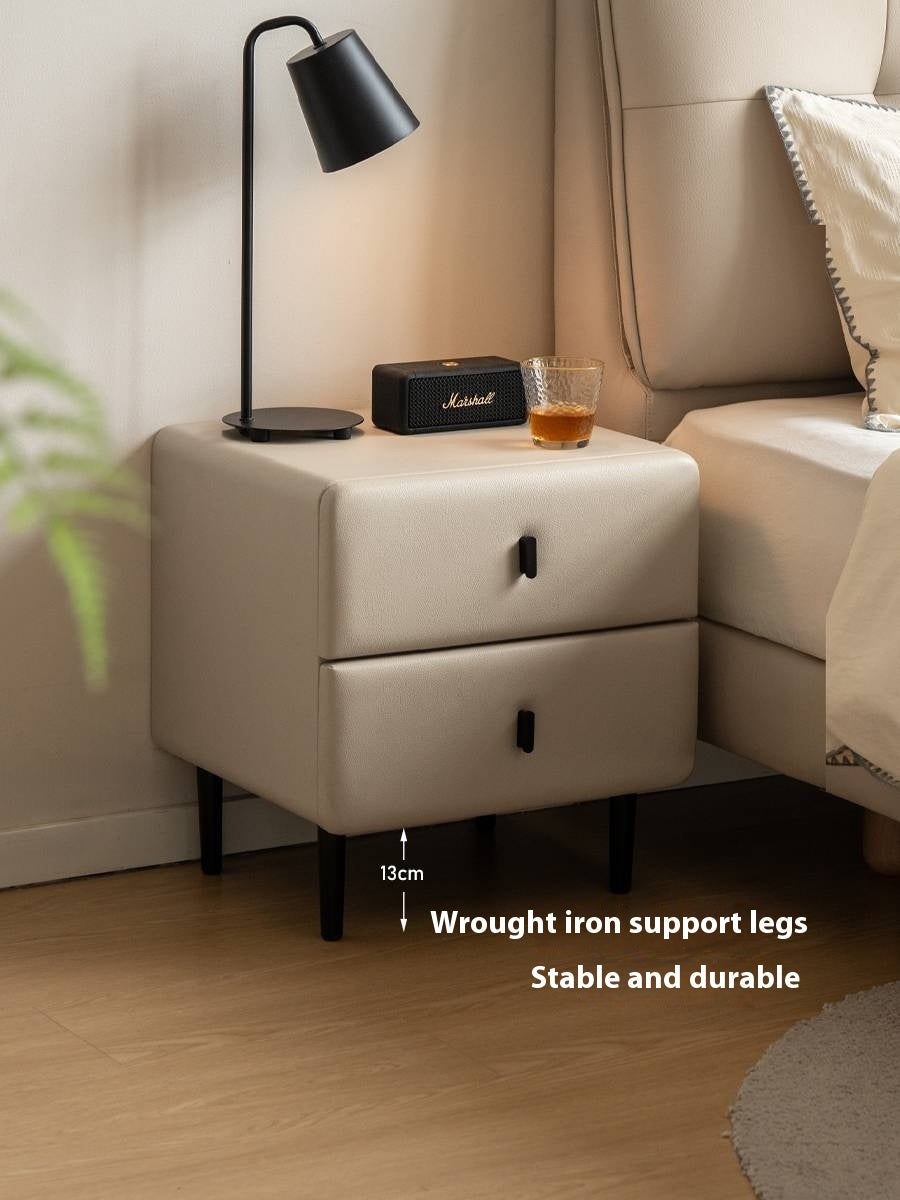 Fabric Cream Style Soft Nightstand