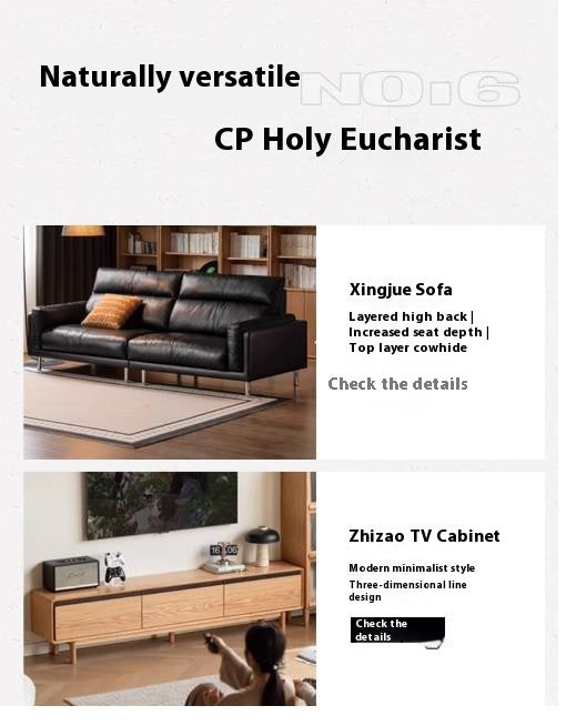 Oak Solid Wood Modern Mobile Coffee Table