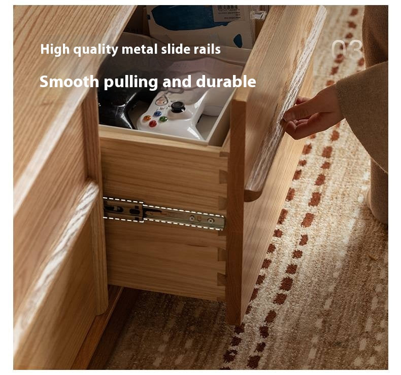 Oak, Ash Solid Wood Modern Skeleton Line TV Cabinet