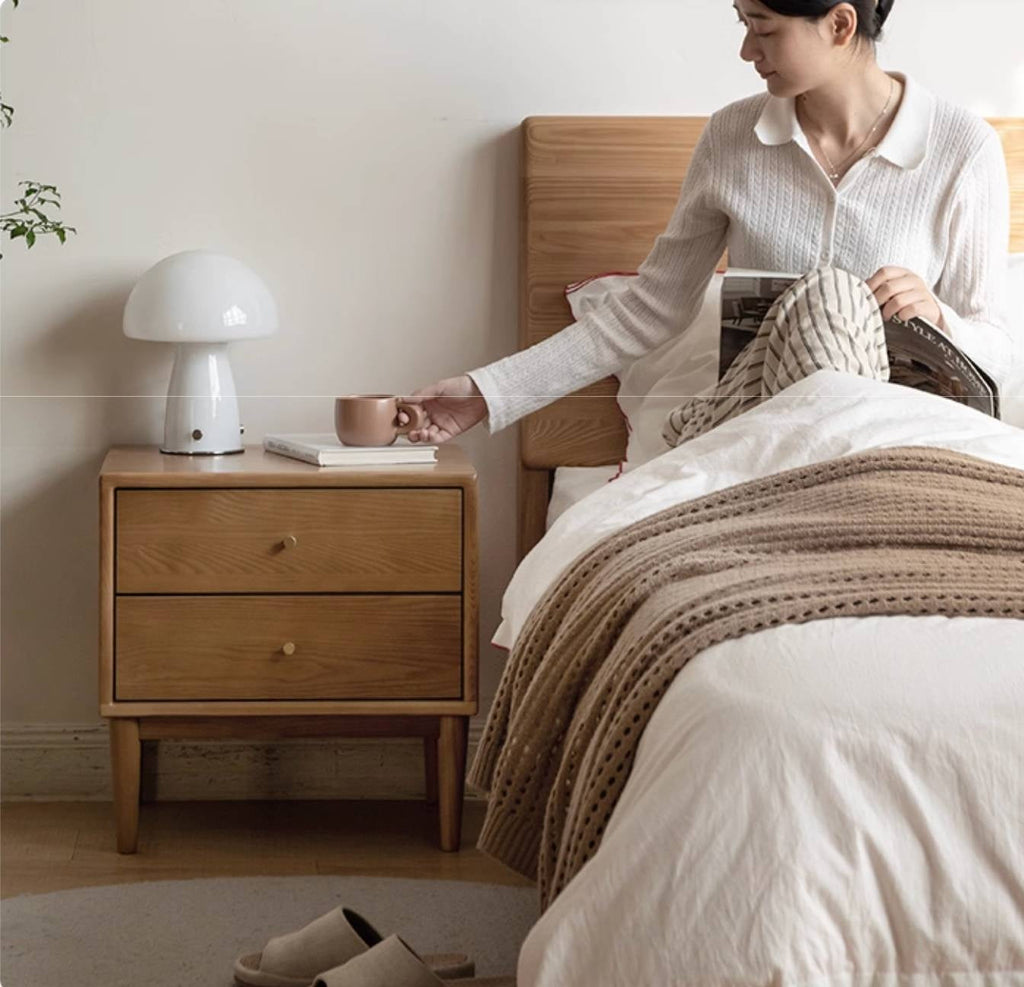 Ash, Cherry Solid Wood Modern Style Nightstand
