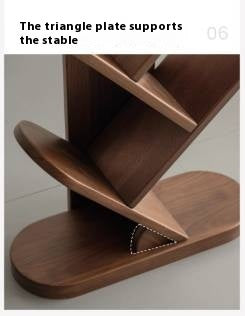 Black Walnut, South American Walnut Solid Wood Bookshelf Storage Rack