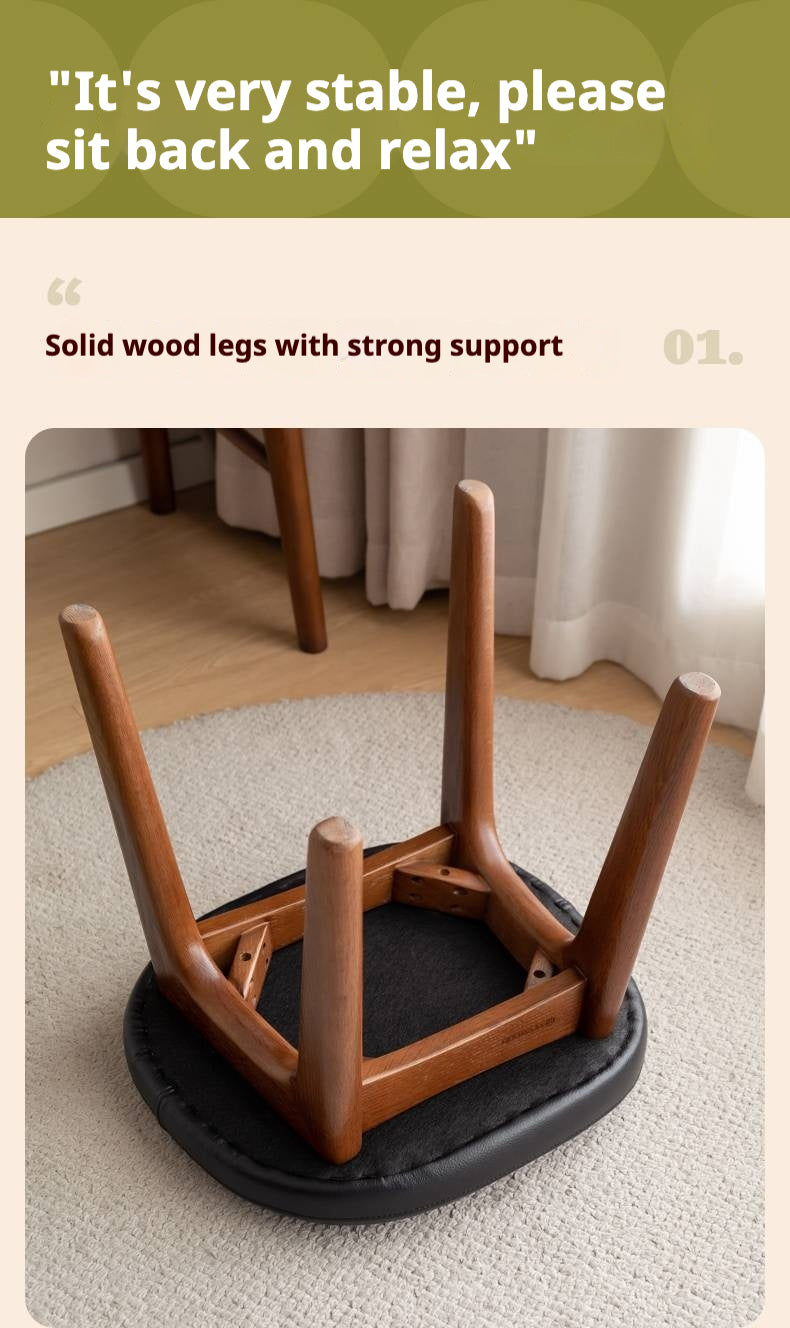 Oak, Cherry Solid Wood Makeup Stool