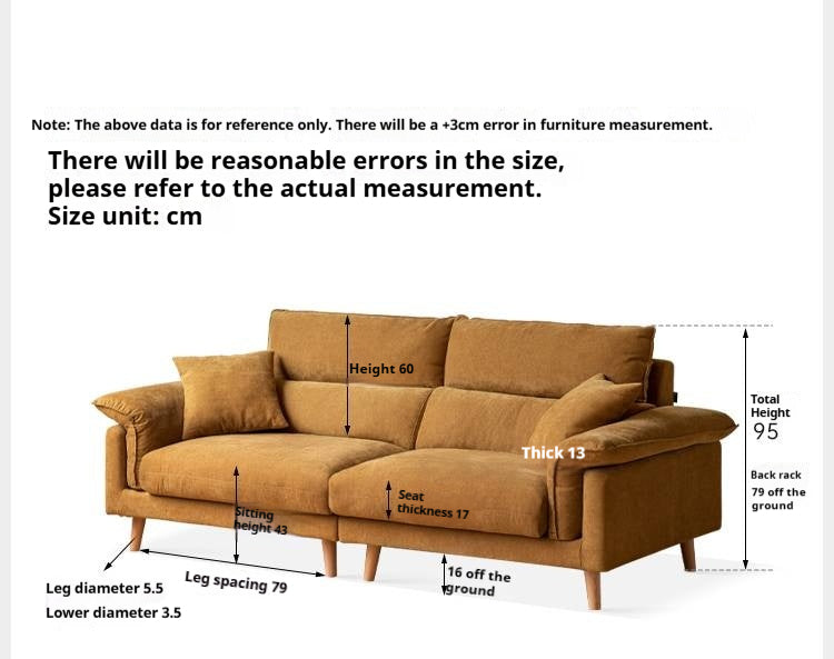 Fabric Sofa Simple High Backrest-