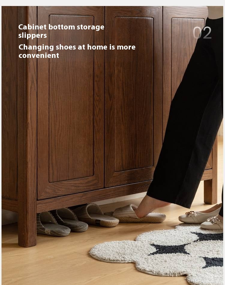 Ash Solid Wood Large Capacity Shoe Cabinet