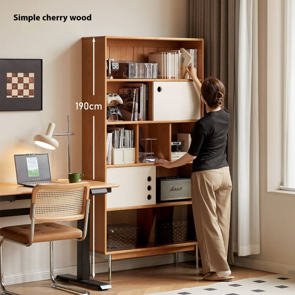 Poplar, Cherry Solid Wood Antique Style Bookshelf