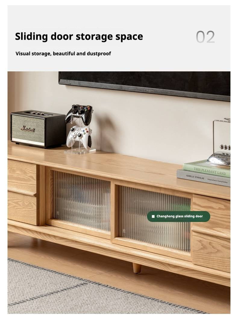 Ash Solid Wood Modern Style TV Stand