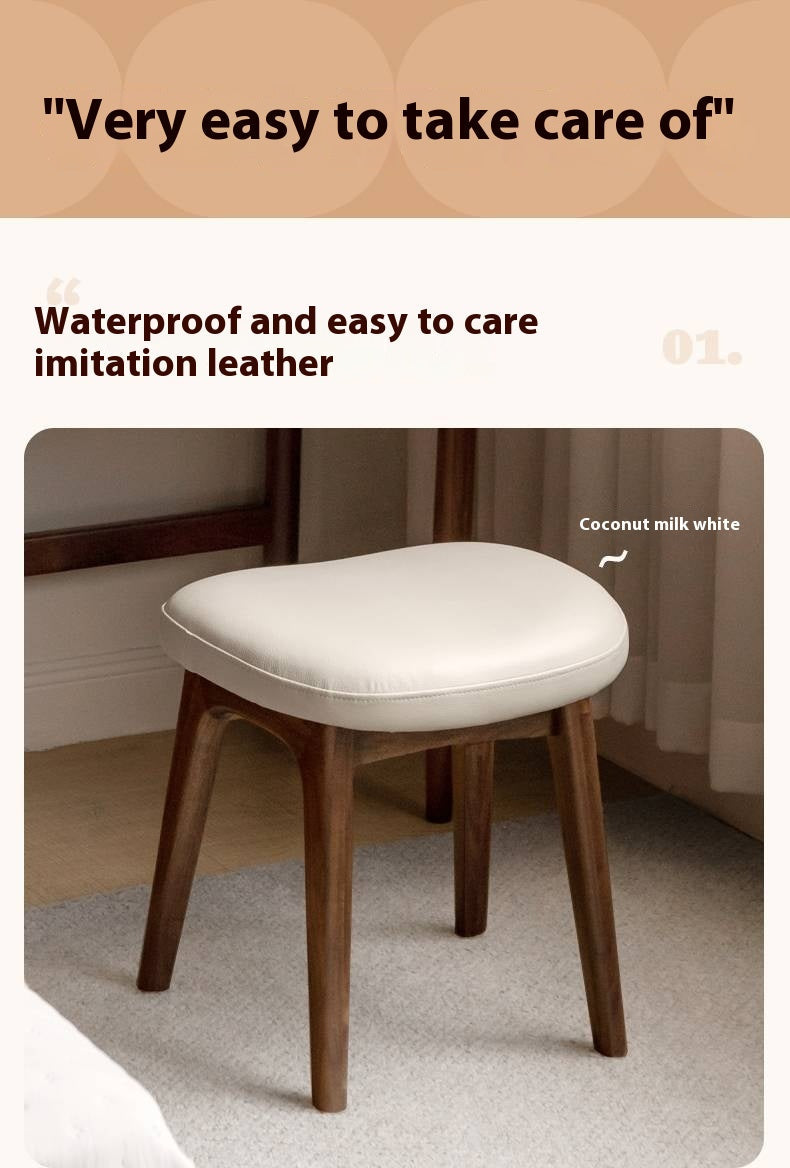 Ash, Black Walnut, Oak, Sandalwood Solid Wood Makeup Stool