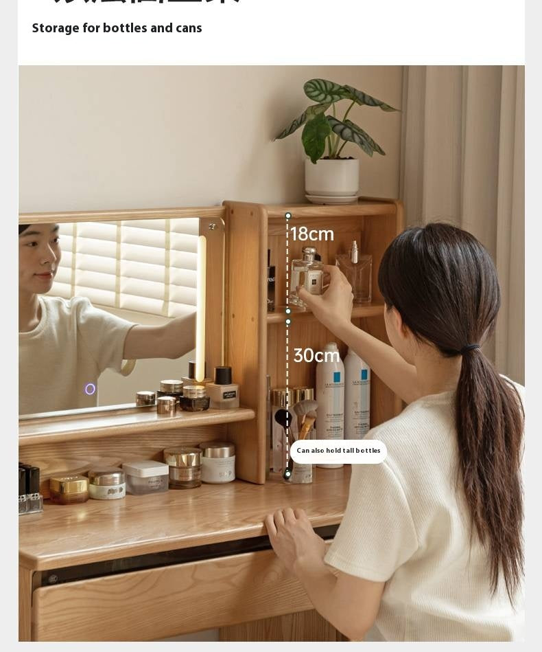 Ash Solid Wood Multifunctional Modern Dressing Table
