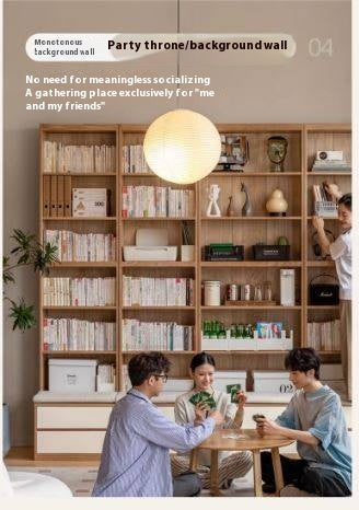 Oak Solid Wood Cream Style Study  Bookcase