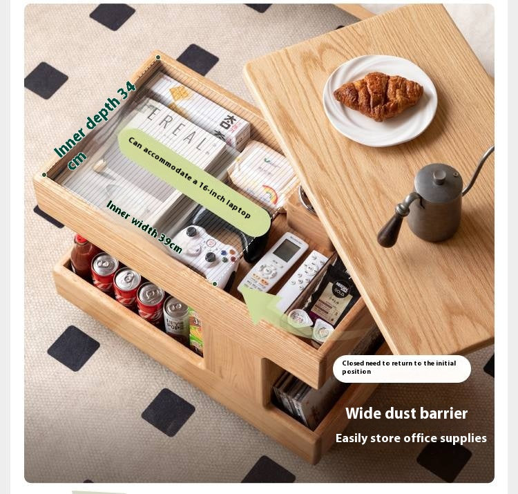 Oak, Ash, Cherry, Black Walnut Solid Wood Rotating Side Table