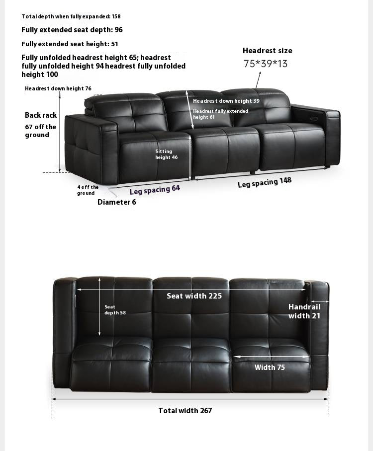 Leather Modern Style Electric Sofa