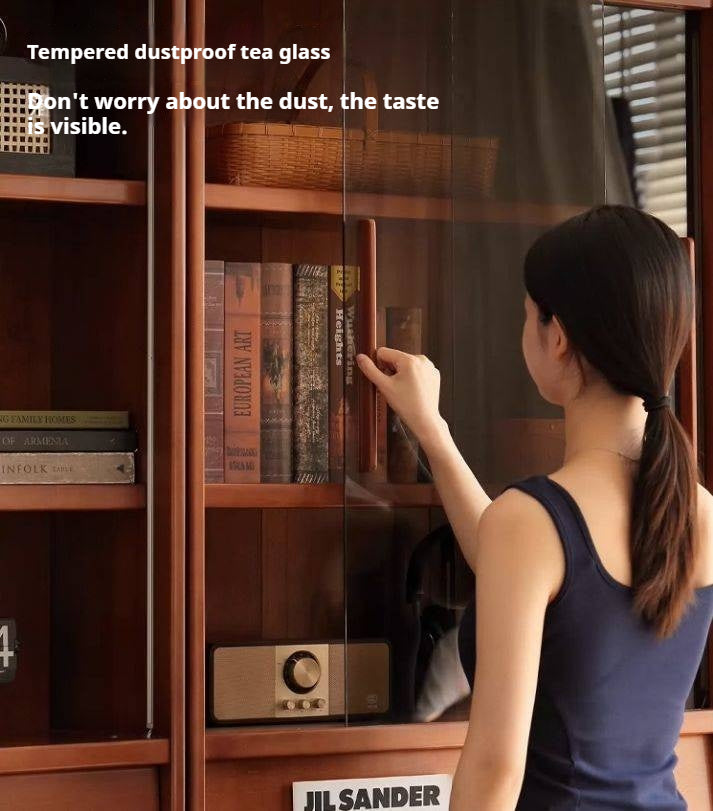 Poplar Solid Wood Combination Bookshelf Antique Style