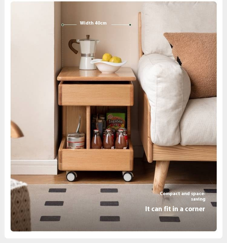 Oak, Ash, Cherry, Black Walnut Solid Wood Rotating Side Table