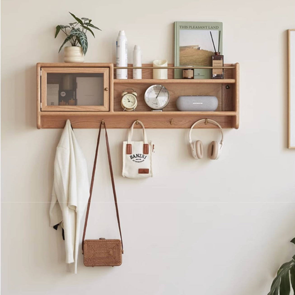 Oak Solid Wood Modern Style Wall Cabinet
